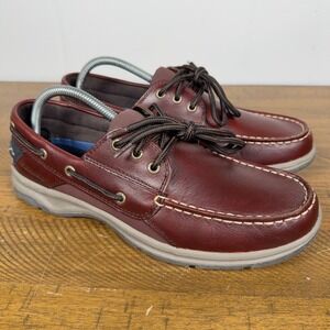 Sebago Boat Shoes Mens 10 Brown Smooth Bluefin Ox Leather Nautical Deck Shoes